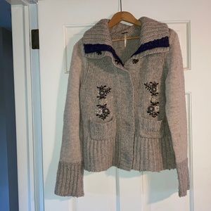 Free People Button Down Wool Cardigan